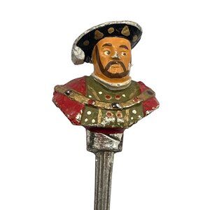 Vintage Silver-Plated Souvenir Spoon With Henry VIII Bust Handle B95